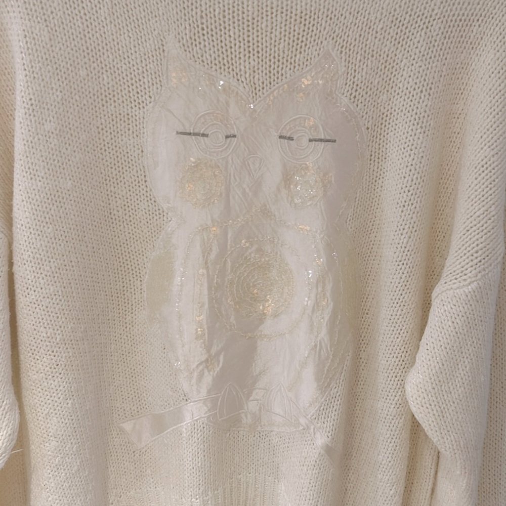Malina Wong Owl Ivory knit Sweater